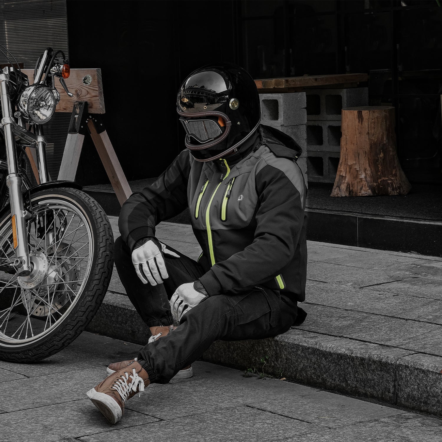 IRONJIAS Black-grey CE Protective Waterproof Motorcycle Jacket | JK007