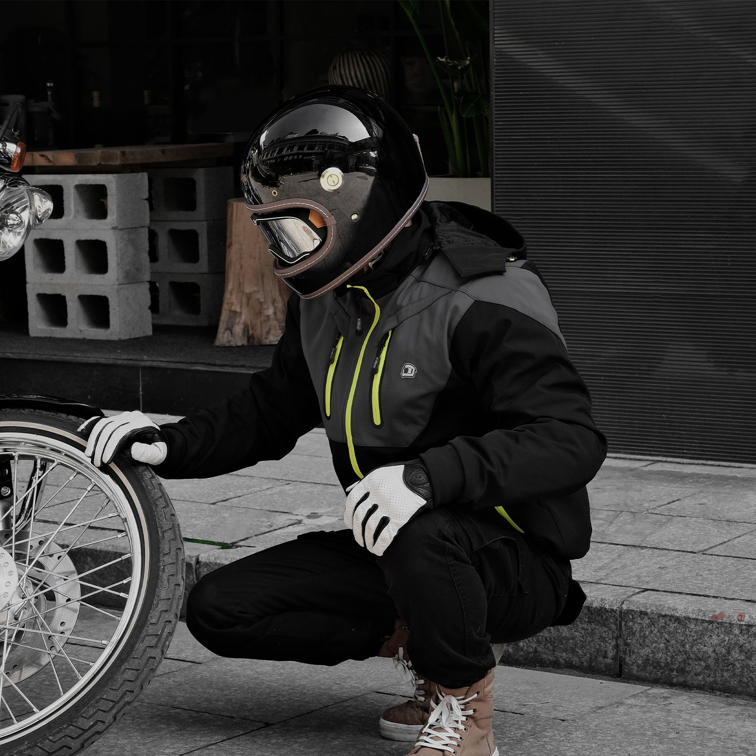 IRONJIAS Black-grey CE Protective Waterproof Motorcycle Jacket | JK007