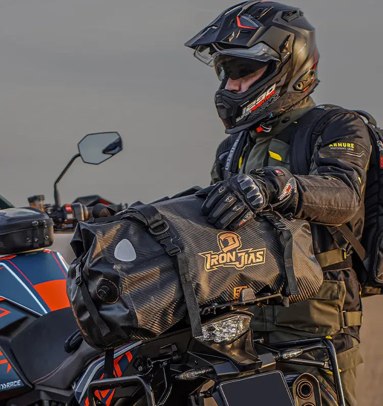 IRONJIAS Waterproof Motorcycle Black Travel Bag BAG007