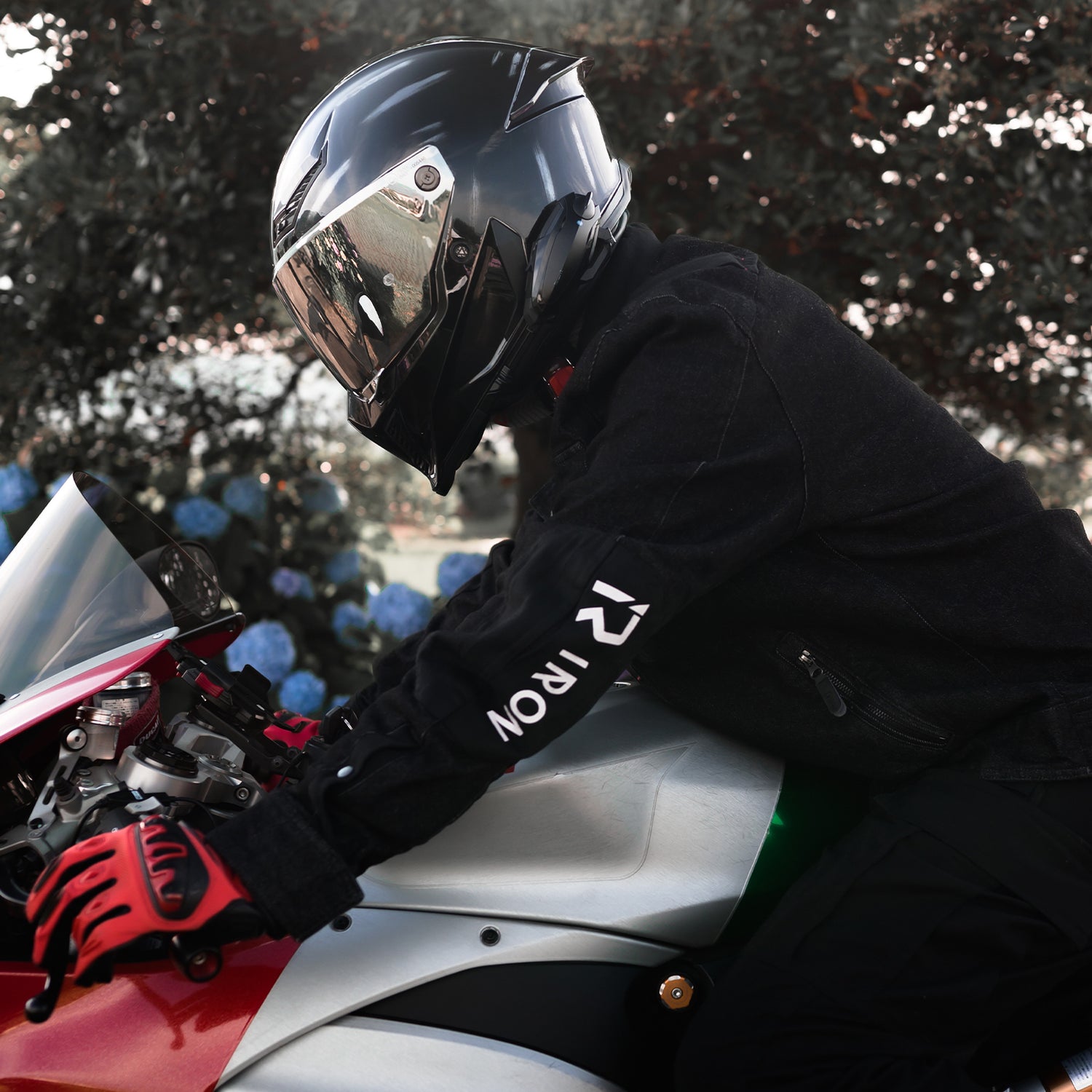 riding protective denim jacket