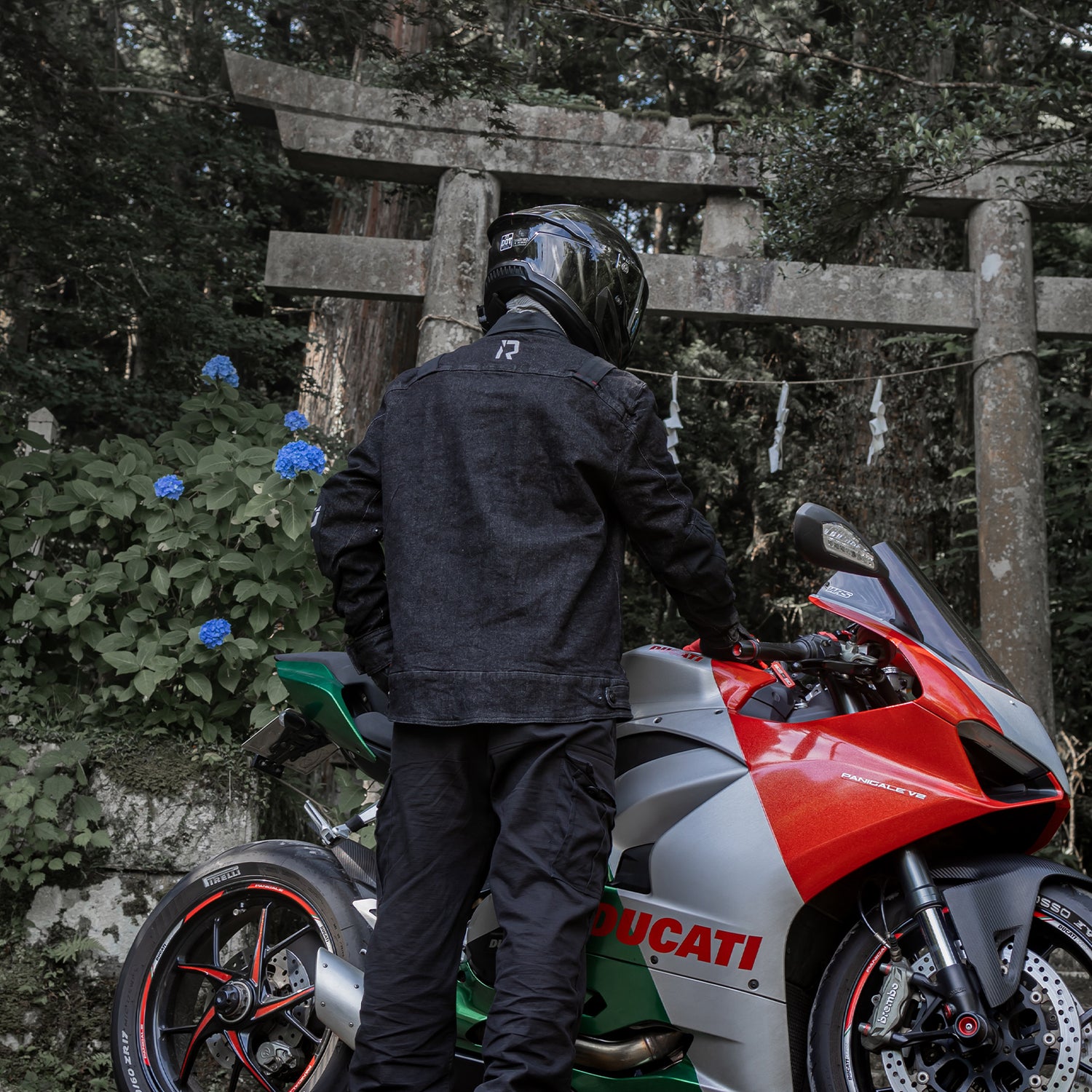 riding protective denim jacket