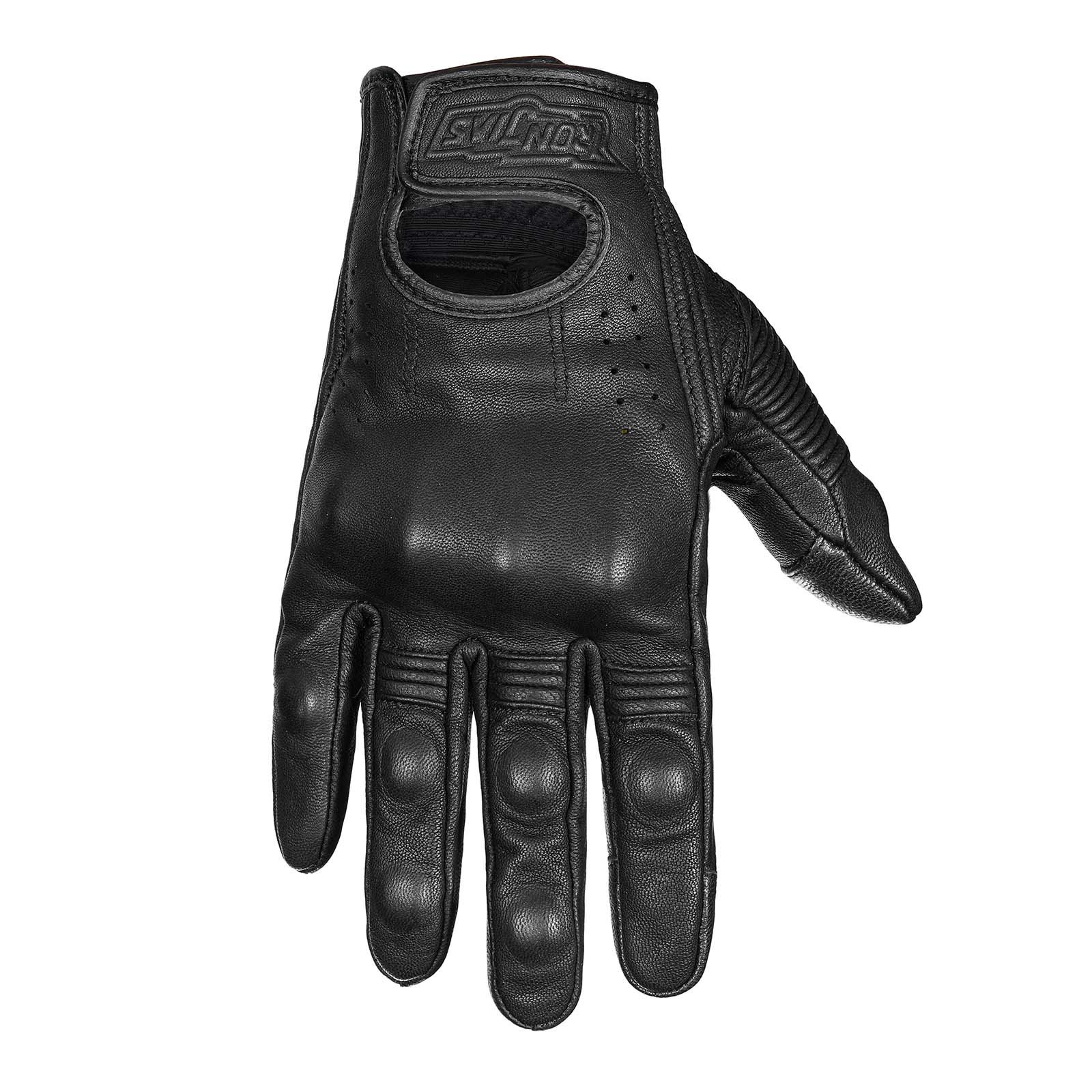 IRONJIAS Spring and Antumn Retro Urban Black Breathable Leather Gloves