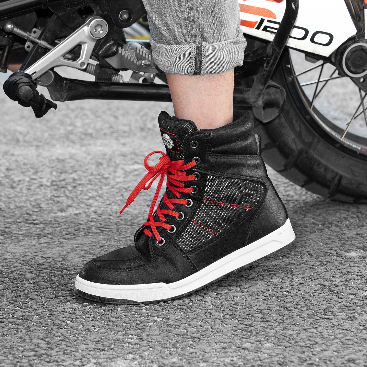 IRON JIAS Botas de Moto para Hombre, Zapatillas de Moto Casuales  Antideslizantes, Zapatillas de Motocross