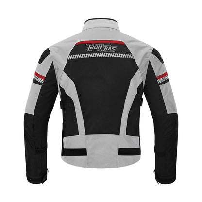 IRONJIAS Black White Breathable CE Protective Motorcycle Jacket | D-213