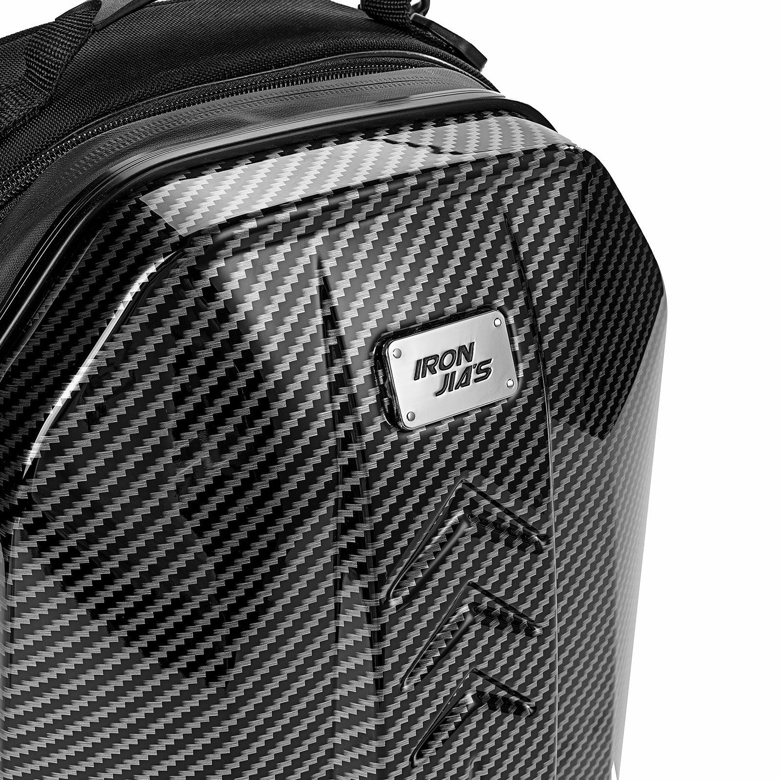 IRON JIASバイク シートバッグ ハードシェルバッグ 炭素繊維 カーボン柄 撥水 容量調整機能　最大容量L防水袋付き ハンド式  バックパック可能 ツーリング 携帯便利