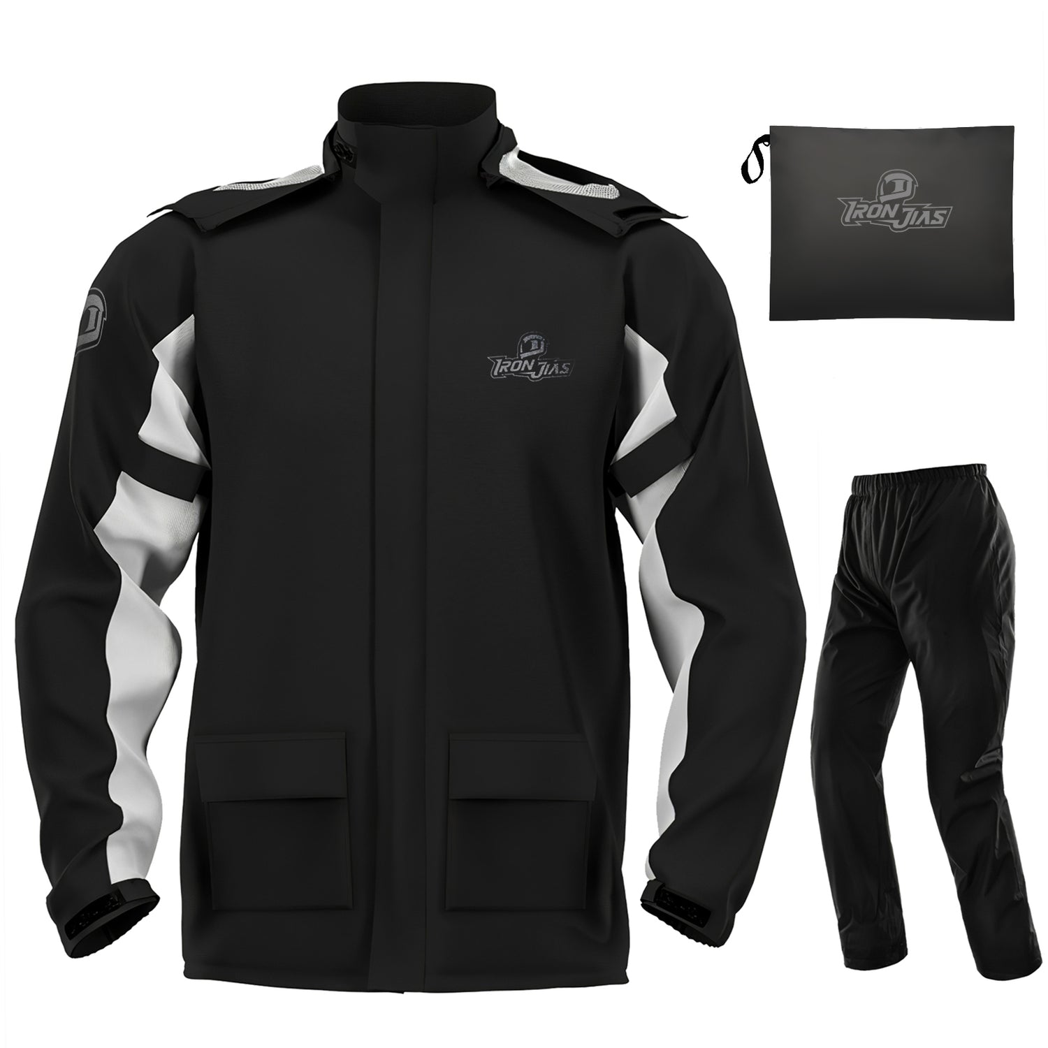 IRONJIAS Black Waterproof Dry Rain Suit | JK005