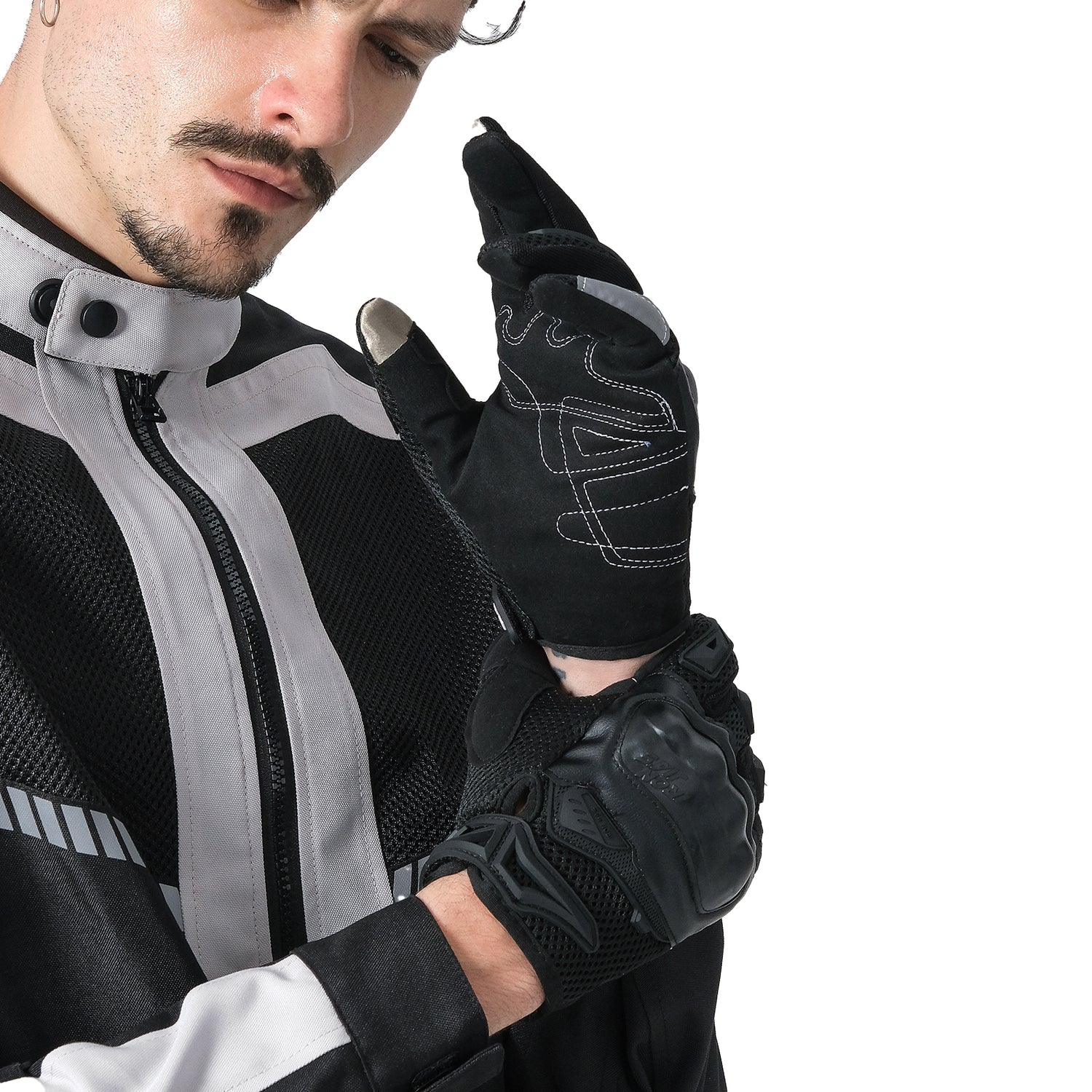 IRON JIAS Motorradhandschuhe, Vollfinger-Touchscreen Handschuhe, Sommer Scooter Handschuhe für Motorradrennen, ATV, Klettern, Jagen, Motocross und andere Outdoor-Sportarten