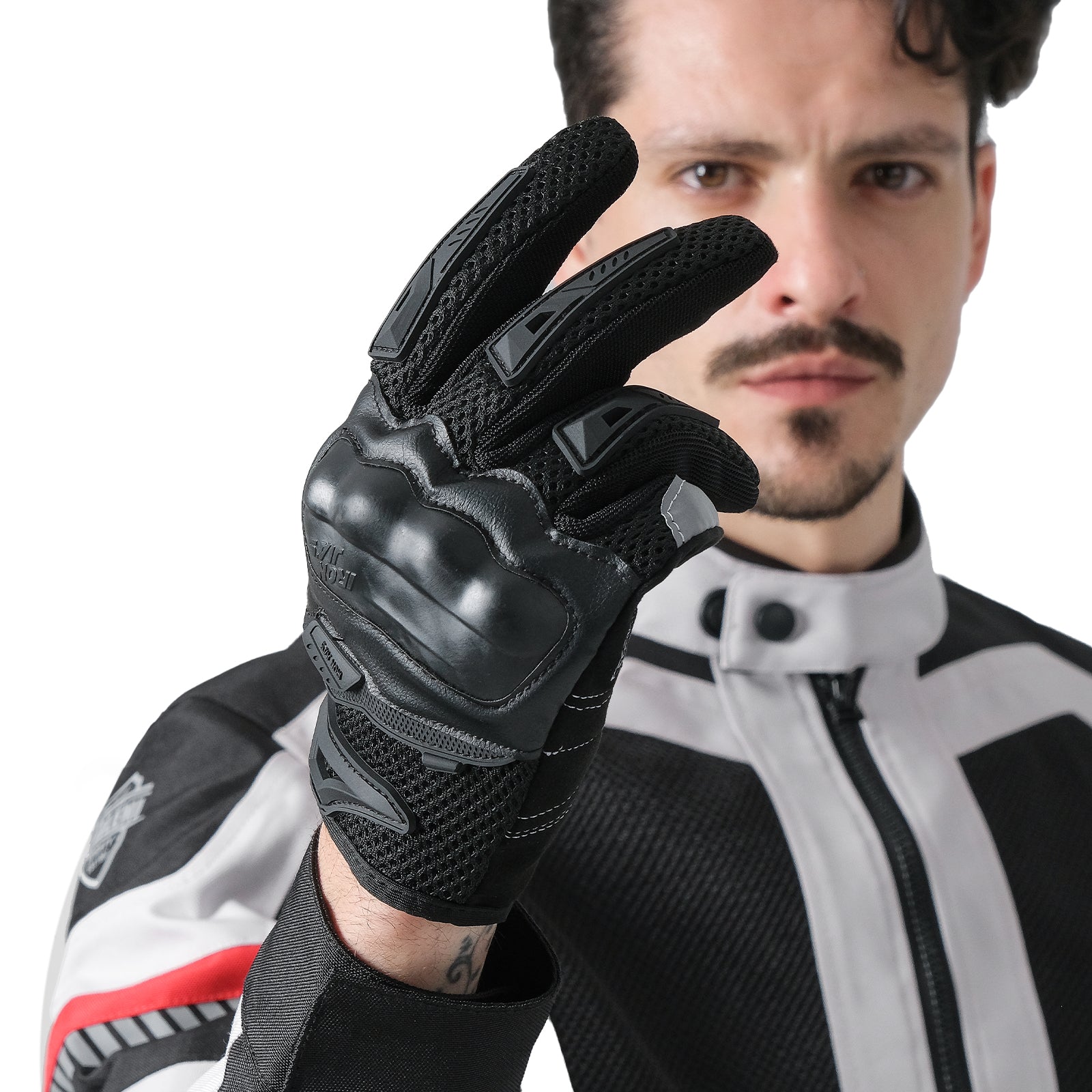 IRON JIAS Gants de Moto, Gants à Écran Tactile Plein Doigt, Gants Scooter Été pour Course de Moto, VTT, Escalade, Chasse, Motocross et Autres Sports de Plein Air