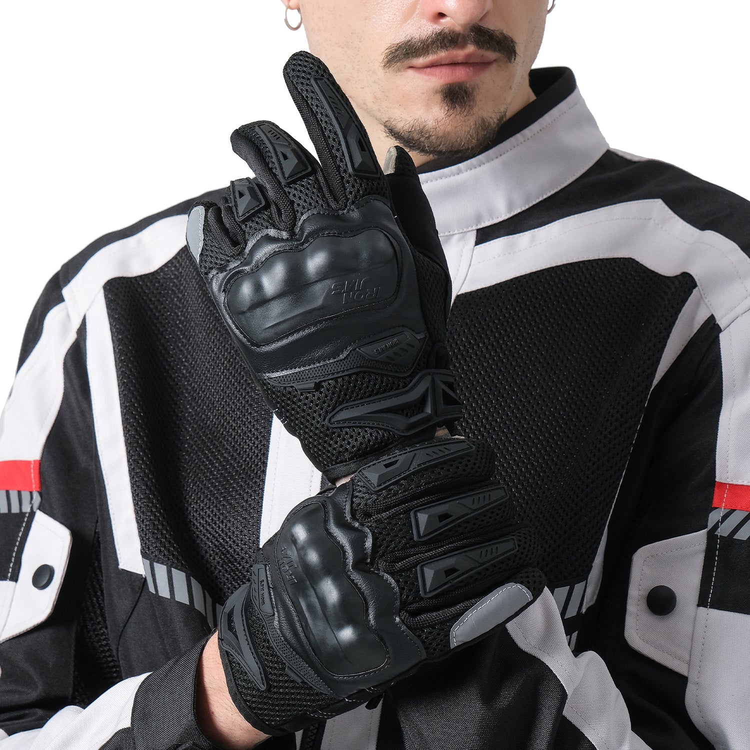 IRON JIAS Guantes de Moto, Pantalla Táctil | Respirable | Guantes de Verano para Scooter para Carreras de Motos, Vehículos Todo Terreno, Escalada, Caza, Motocross y Aire Libre