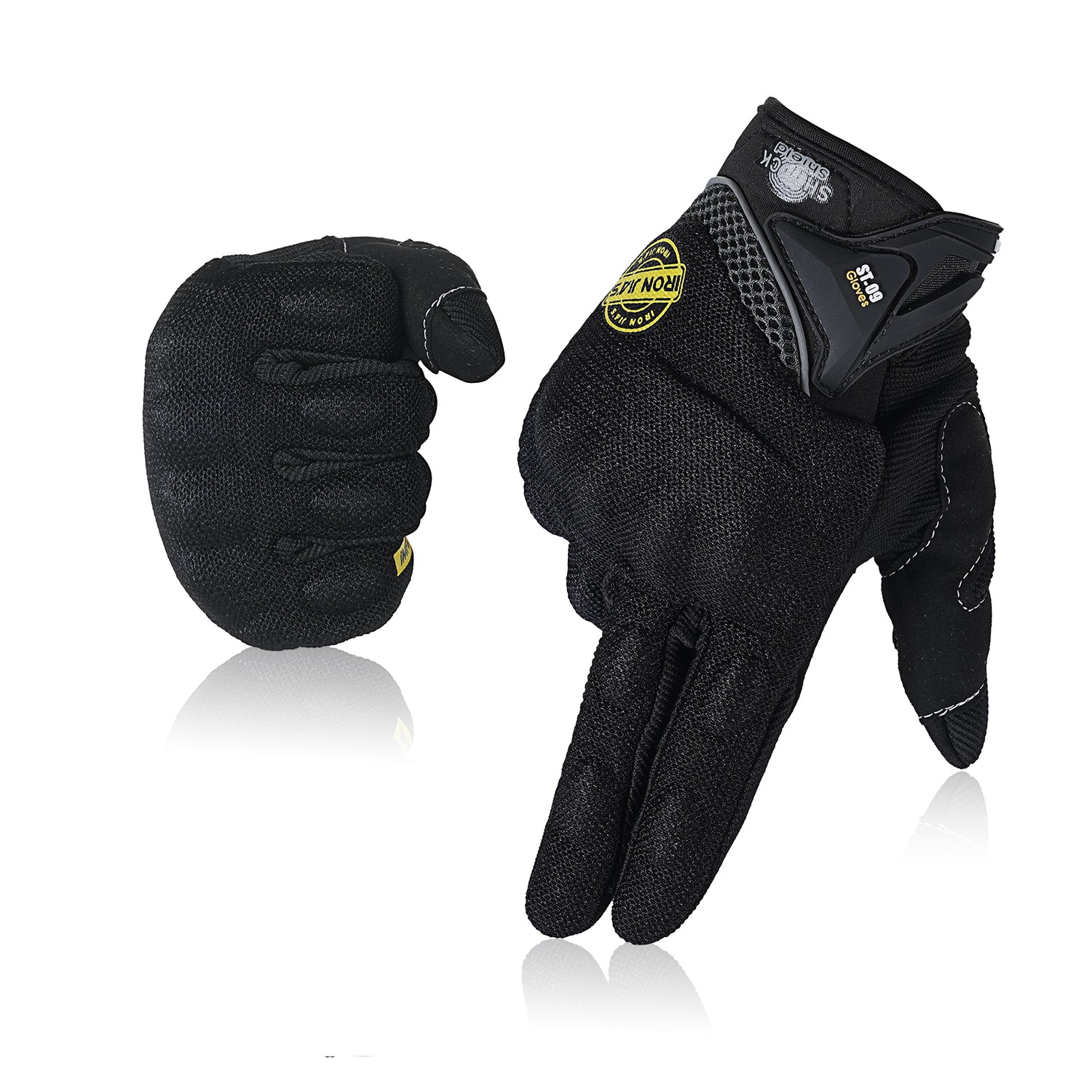 IRON JIAS Guantes de Moto, Dedo Completo Transpirable Guantes de Moto con Pantalla Táctil Guantes de Nudillos Verano