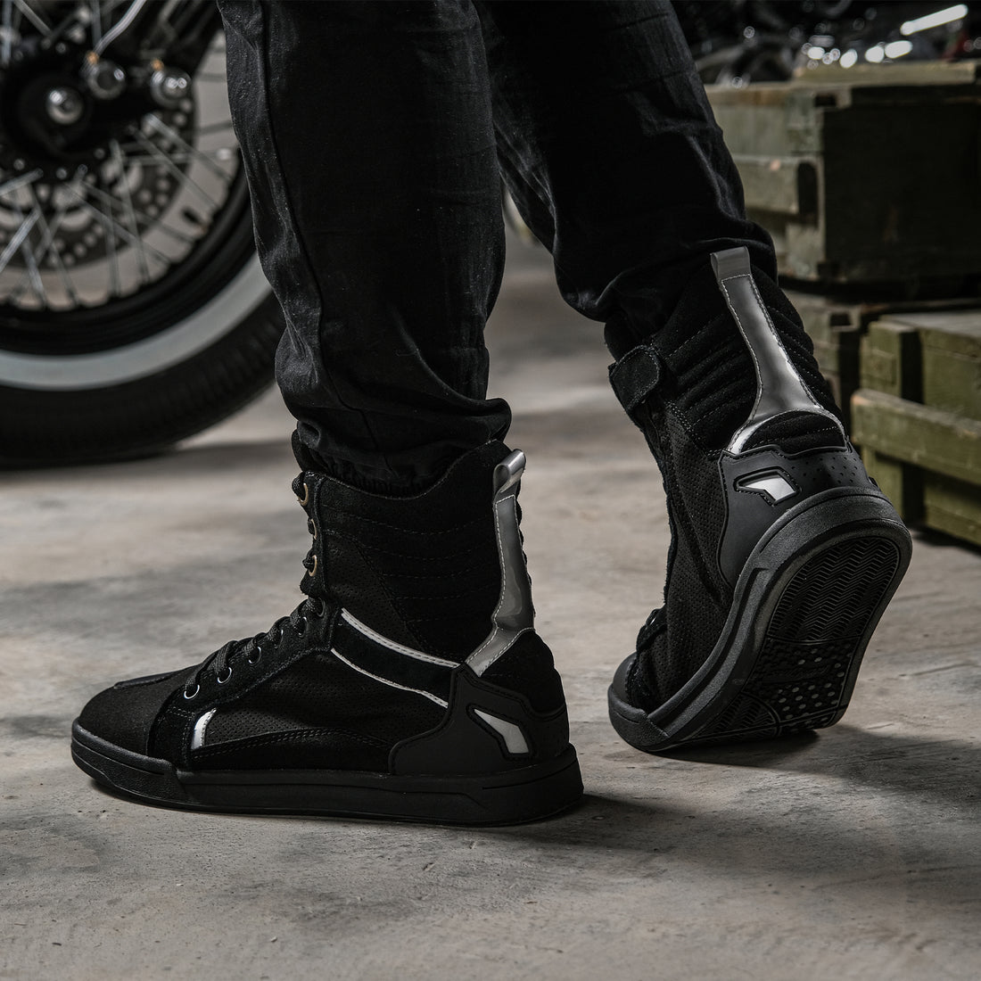 IRON JIAS Botas de Moto para Hombre, Zapatillas de Moto Casuales Antid –  IRONJIAS
