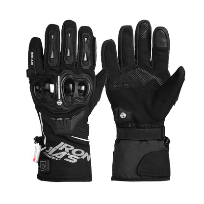 IRONJIAS Black Waterproof Electric Heated Motorcycle Gloves