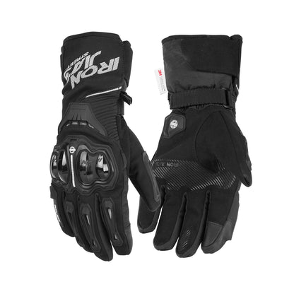 IRONJIAS Black Waterproof Electric Heated Motorcycle Gloves