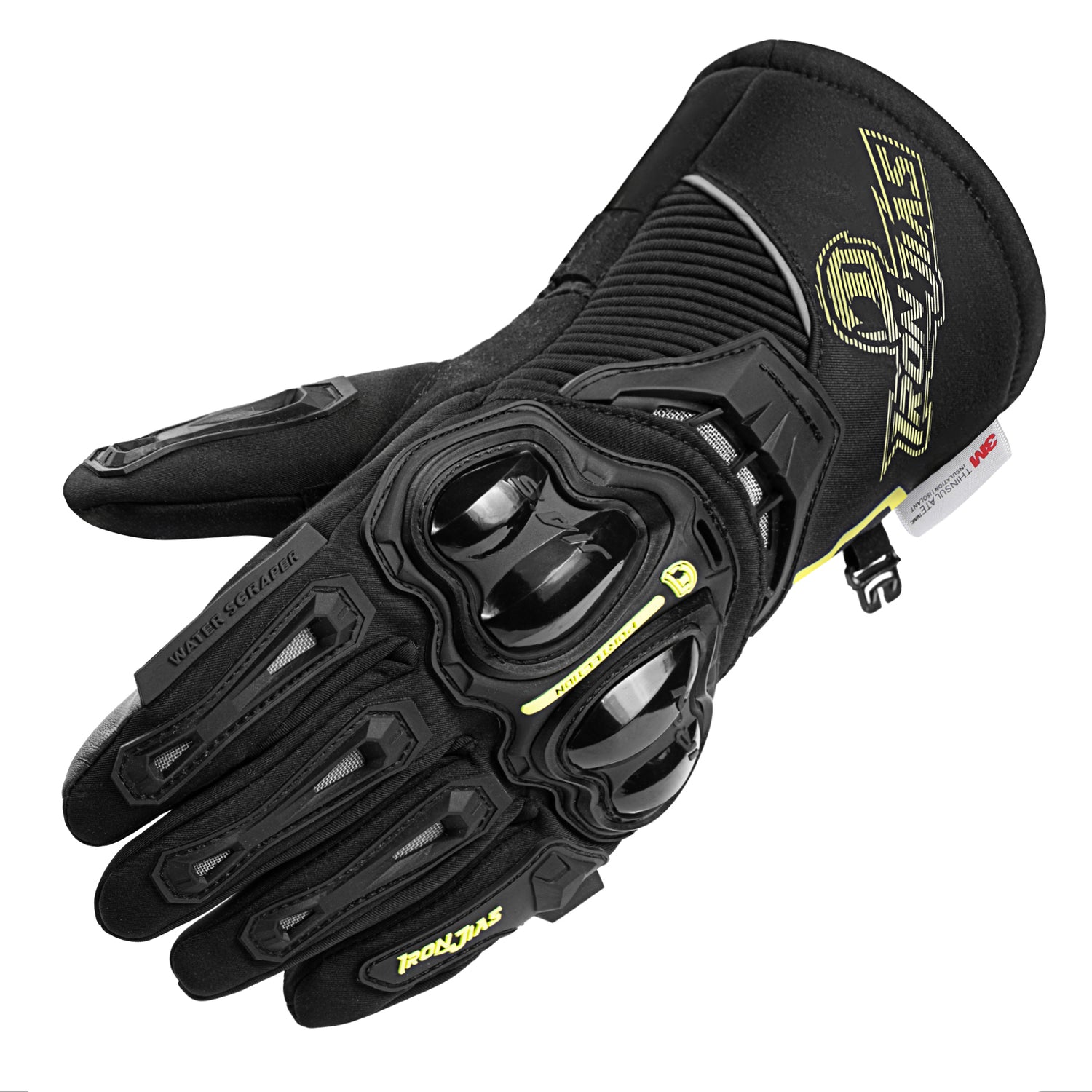  IRON JIA'S Motorcycle Gloves Winter Cold Weather Warm  Touchscreen Waterproof Windproof Protective Gear (Black, XL) : Automotive