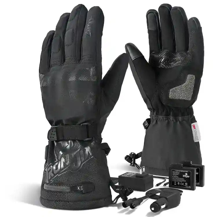 IRONJIAS Waterproof Black Heated Motorcycle Gloves | JIA10H