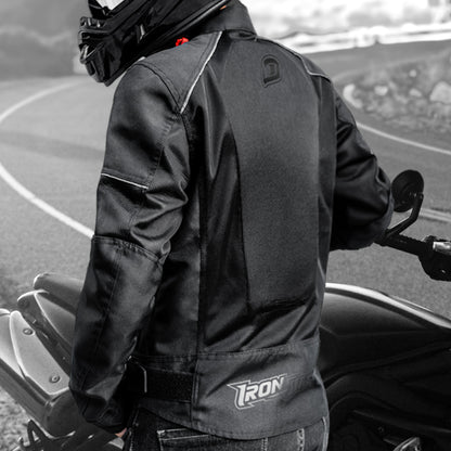 IRONJIAS Summer Black Breathable Mesh CE Protective Motorcycle Jacket