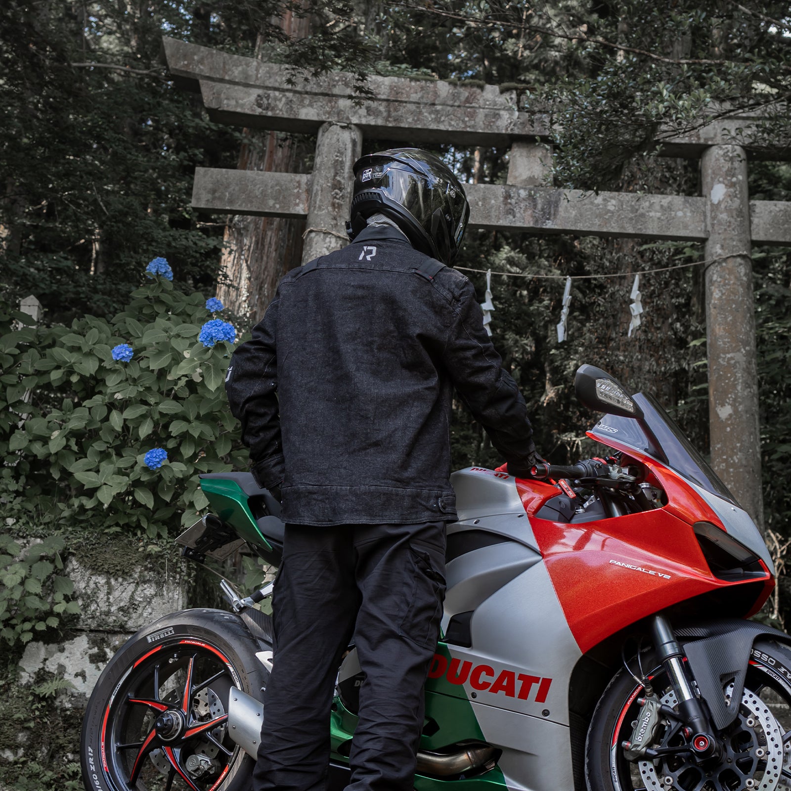 riding protective denim jacket
