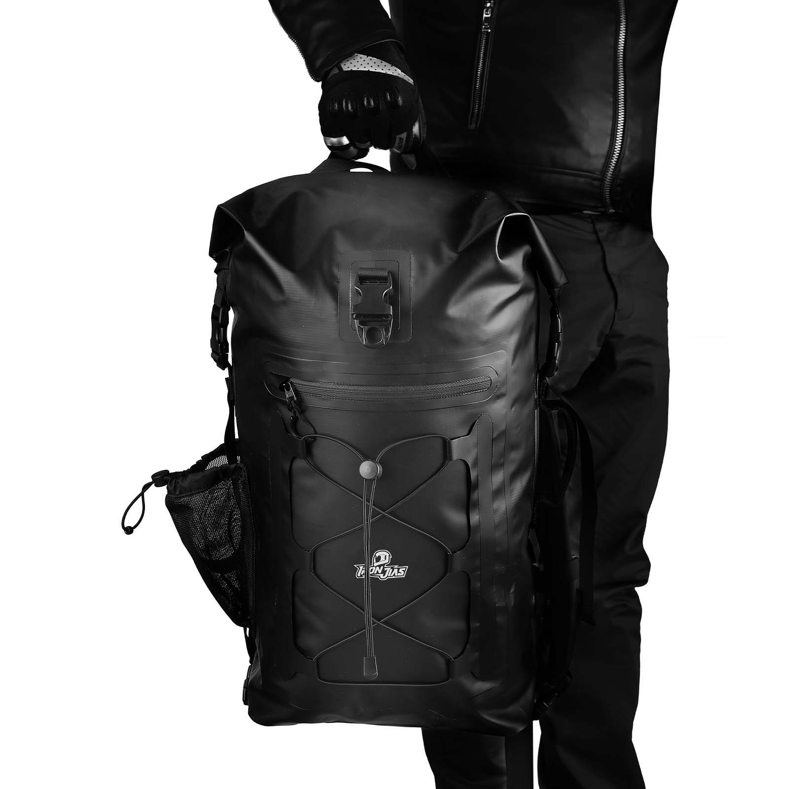 IRONJIAS Black Urban and Adventure Waterproof High Capacity Motorcycle Backpack