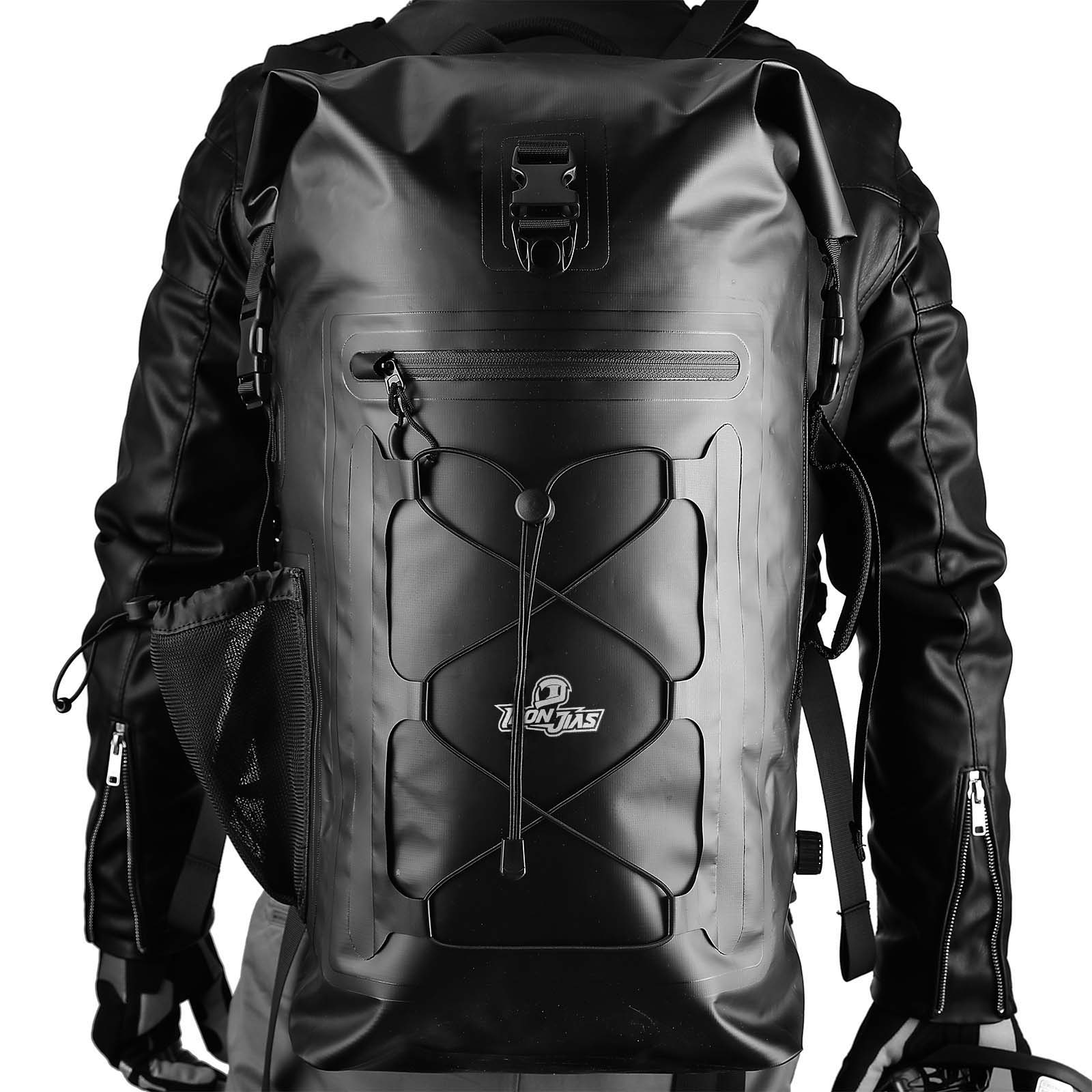 IRONJIAS Black Urban and Adventure Waterproof High Capacity Motorcycle Backpack