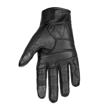 IRONJIAS Retro Urban Black Breathable Leather Gloves